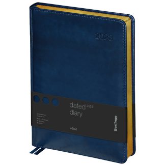 Ежедневник датированный 2023г., А4-(B5), 184л., кожзам, Berlingo "xGold", зол. срез, синий