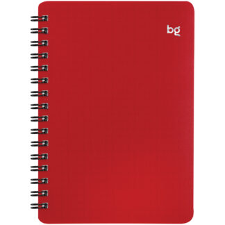 Записная книжка А6 60л. на гребне BG "Base", красная пластиковая обложка, тиснение фольгой