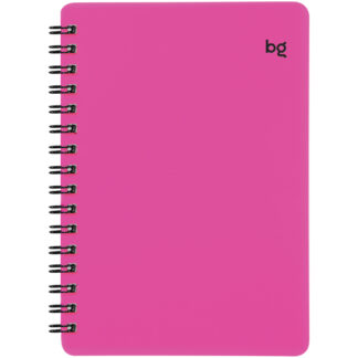 Записная книжка А6 60л. на гребне BG "Neon", розовая пластиковая обложка, тиснение фольгой